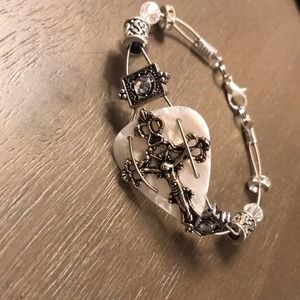 Handmade Guitar Pick Cross Bracelet